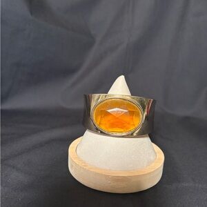 Gold Ring with Amber Stone